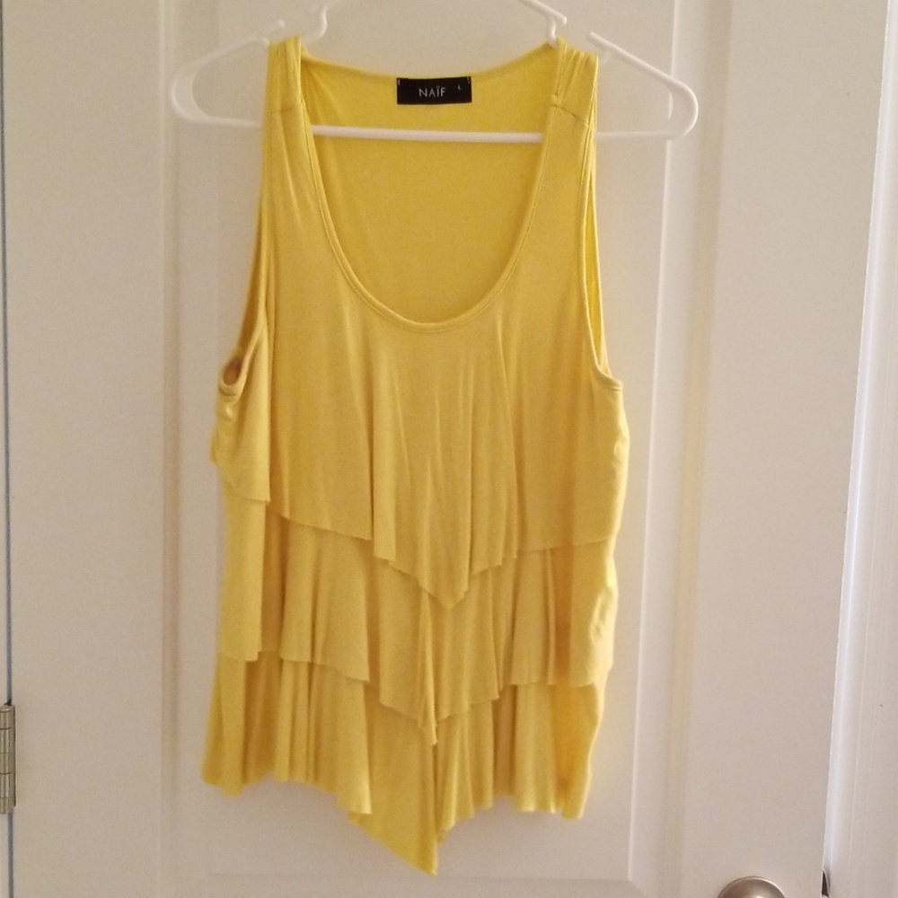 Cute yellow layered tank